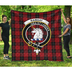 Ramsay Red Tartan Crest Quilt