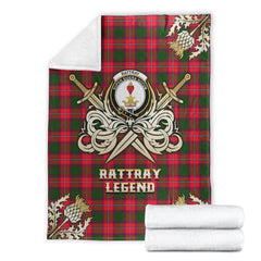 Rattray Modern Tartan Gold Courage Symbol Blanket
