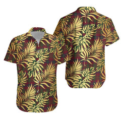 Rice of Wales Tartan Vintage Leaves Hawaiian Shirt
