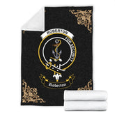 Roberton Crest Tartan Premium Blanket Black
