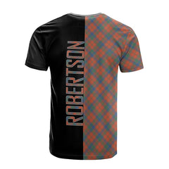 Robertson Ancient Tartan T-Shirt Half of Me - Cross Style