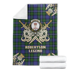 Robertson Hunting Modern Tartan Gold Courage Symbol Blanket