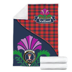 Robertson Tartan Crest Premium Blanket - Thistle Style