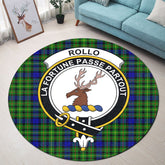 Rollo Modern Tartan Crest Round Rug