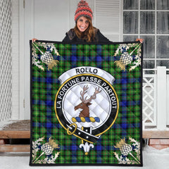 Rollo Modern Tartan Crest Premium Quilt - Gold Thistle Style