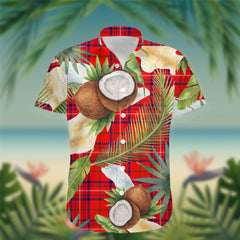 Rose Tartan Hawaiian Shirt Hibiscus, Coconut, Parrot, Pineapple - Tropical Garden Shirt