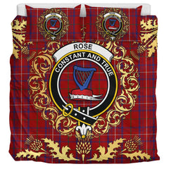 Rose Tartan Crest Bedding Set - Golden Thistle Style