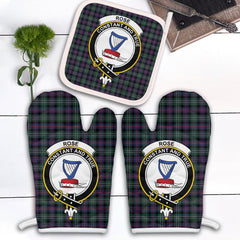 Rose Hunting Modern Tartan Crest Oven Mitt And Pot Holder (2 Oven Mitts + 1 Pot Holder)