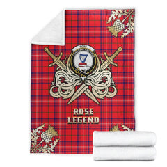 Rose Modern Tartan Gold Courage Symbol Blanket