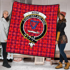 Rose Modern Tartan Crest Quilt