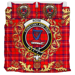 Rose Modern Tartan Crest Bedding Set - Golden Thistle Style
