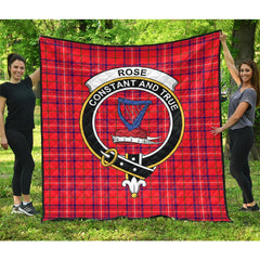Rose Modern Tartan Crest Quilt