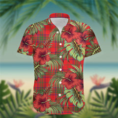 Ross Tartan Hawaiian Shirt Hibiscus, Coconut, Parrot, Pineapple - Tropical Garden Shirt