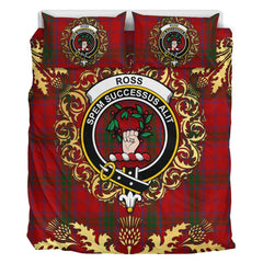 Ross 02 Tartan Crest Bedding Set - Golden Thistle Style
