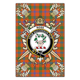 Ross Ancient Tartan Crest Black Garden Flag - Gold Thistle Style