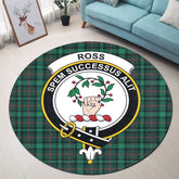 Ross Hunting Modern Tartan Crest Round Rug