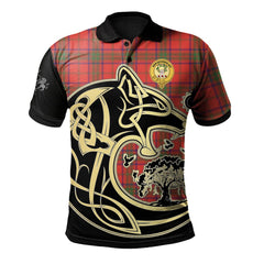 Ross Modern Tartan Polo Shirt Viking Wolf