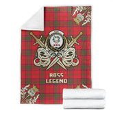 Ross Modern Tartan Gold Courage Symbol Blanket