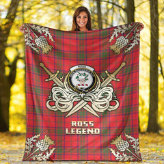 Ross Modern Tartan Gold Courage Symbol Blanket