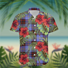 Rutherford Tartan Hawaiian Shirt Hibiscus, Coconut, Parrot, Pineapple - Tropical Garden Shirt