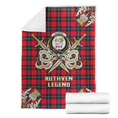 Ruthven Modern Tartan Gold Courage Symbol Blanket