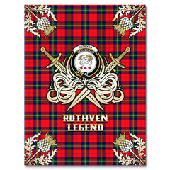 Ruthven Modern Tartan Gold Courage Symbol Blanket