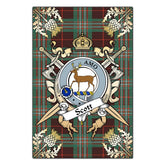 Scott Brown Ancient Tartan Crest Black Garden Flag - Gold Thistle Style