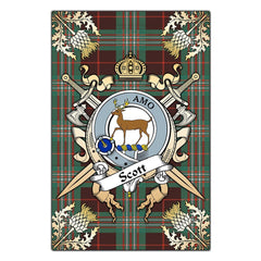 Scott Brown Ancient Tartan Crest Black Garden Flag - Gold Thistle Style