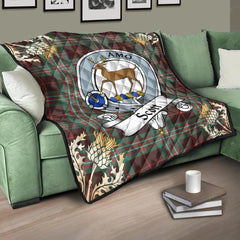 Scott Brown Ancient Tartan Crest Premium Quilt - Gold Thistle Style