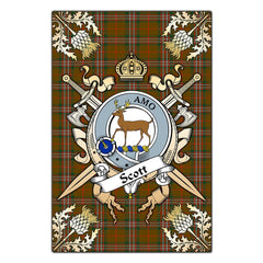 Scott Brown Modern Tartan Crest Black Garden Flag - Gold Thistle Style
