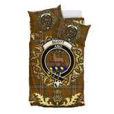Scott Brown Modern Tartan Crest Bedding Set - Golden Thistle Style