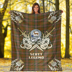 Scott Brown Modern Tartan Gold Courage Symbol Blanket