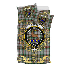 Scott Dress 02 Tartan Crest Bedding Set - Golden Thistle Style
