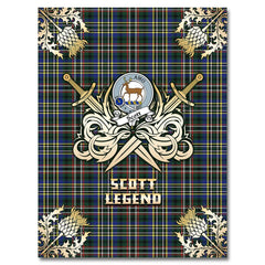 Scott Green Modern Tartan Gold Courage Symbol Blanket