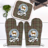 Scott Green Weathered Tartan Crest Oven Mitt And Pot Holder (2 Oven Mitts + 1 Pot Holder)