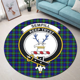Sempill Modern Tartan Crest Round Rug