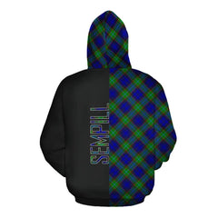 Sempill Modern Tartan Hoodie Half of Me - Cross Style