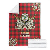 Seton Modern Tartan Gold Courage Symbol Blanket