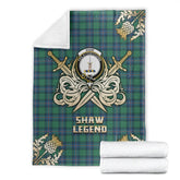 Shaw Ancient Tartan Gold Courage Symbol Blanket