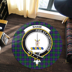 Shaw Modern Tartan Crest Round Rug