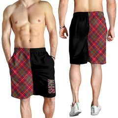 Shaw Red Modern Tartan Crest Men's Short - Cross Style