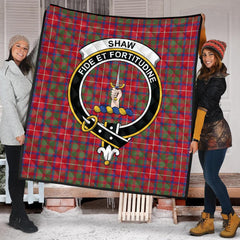 Shaw Red Modern Tartan Crest Quilt