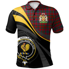 Sinclair Tartan Polo Shirt - Royal Coat Of Arms Style