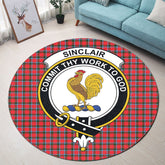 Sinclair Modern Tartan Crest Round Rug
