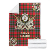 Spens Modern Tartan Gold Courage Symbol Blanket