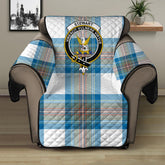 Stewart Muted Blue Tartan Crest Sofa Protector