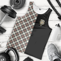 Stewart Dress Ancient Tartan Crest Men's Tank Top - Cross Style