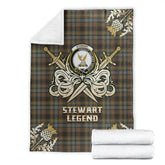 Stewart Hunting Weathered Tartan Gold Courage Symbol Blanket