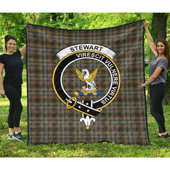 Stewart Hunting Weathered Tartan Crest Quilt
