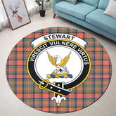 Stewart Royal Ancient Tartan Crest Round Rug